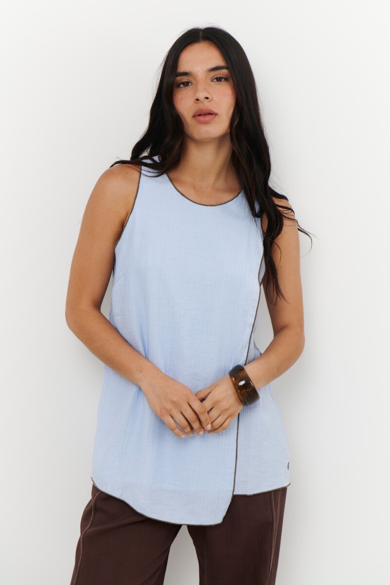 TOP CRUZADO - CELESTE 