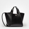 Cartera de mano Tess en cuero vaquita Negro