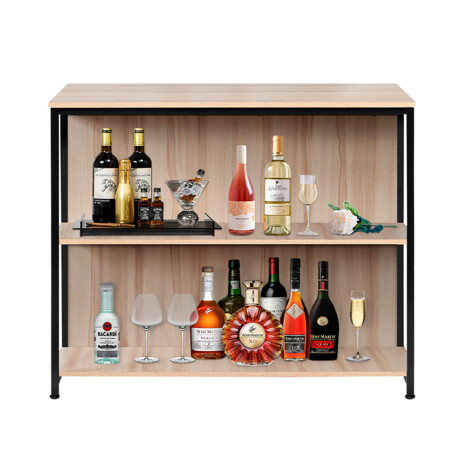 Isla De Cocina Madera Y Hierro 2 Butacas Universo Binario MARRON-CLARO