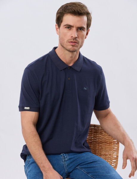 REMERA POLO LISA JERSEY Azul Oscuro