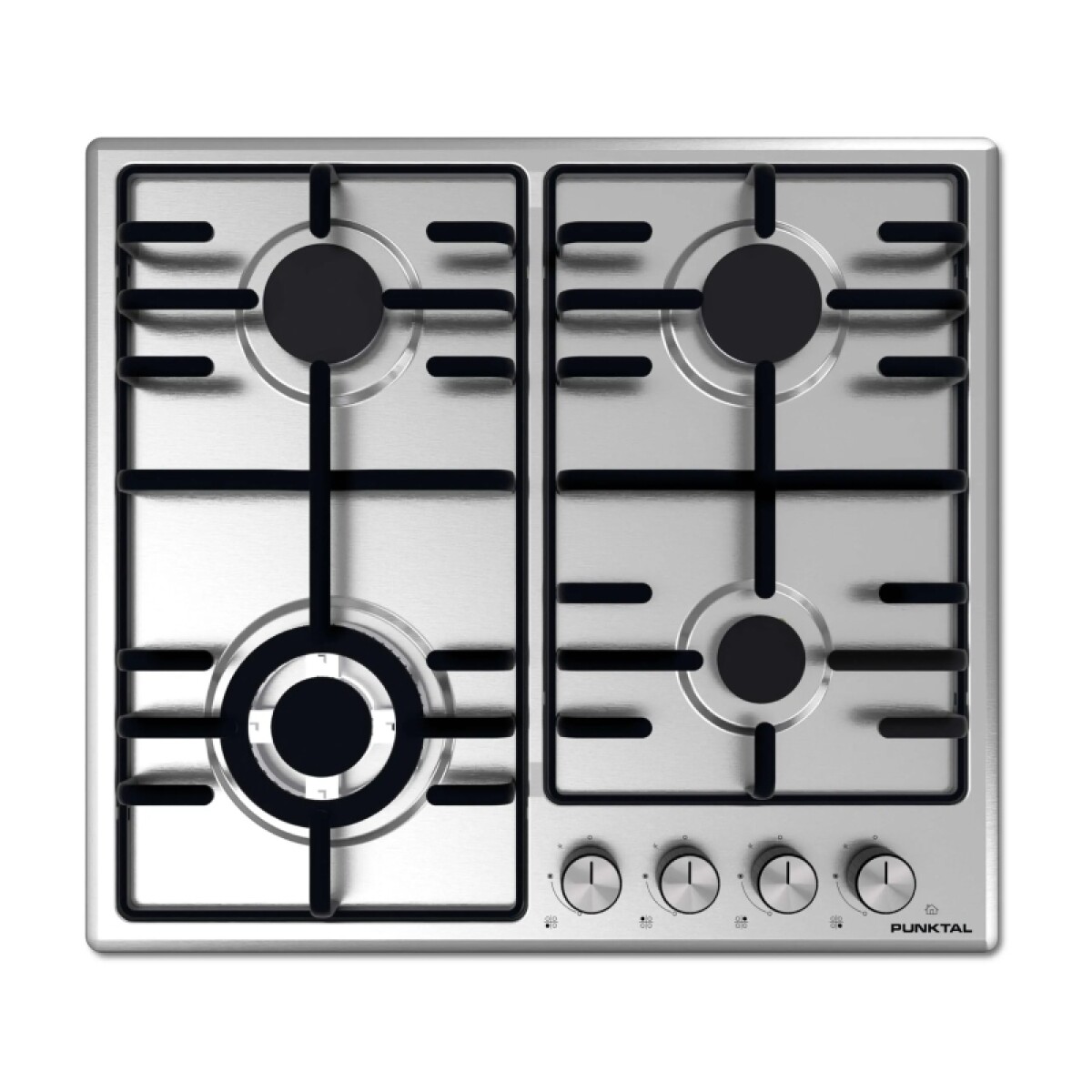 ANAFE GAS - 4 HORNALLAS - ENC. ELÉCTRICO – KIT GAS - acero inoxidable 