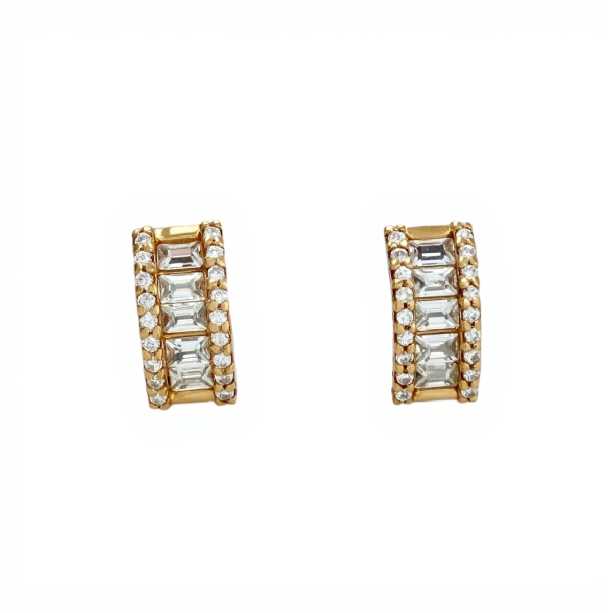 Caravanas Princesa Zirconia y oro - Oro bajo - Zirconia - CA8133 - conpiedra 