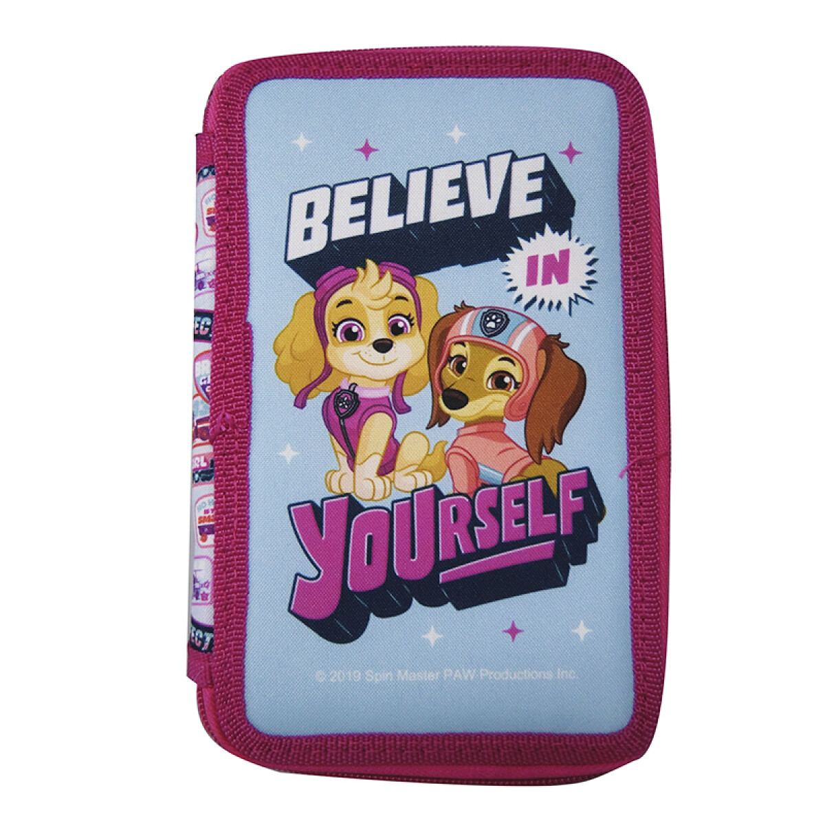 Cartuchera Infantil Paw Patrol 3 Pisos con Cierre 13 x 20 cm - ROSA 