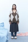 Cardigan rombos marrón