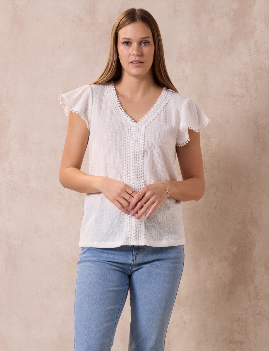 Blusa Pointelle - Crudo 