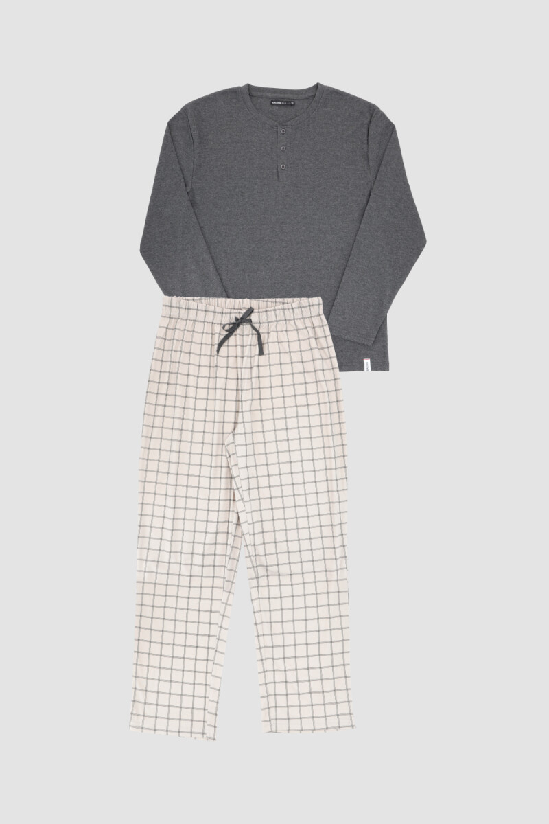 Pijama flannel pantalon - Gris 