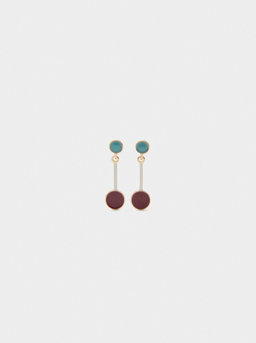 Pendientes Largos De Esmalte - multicolor 
