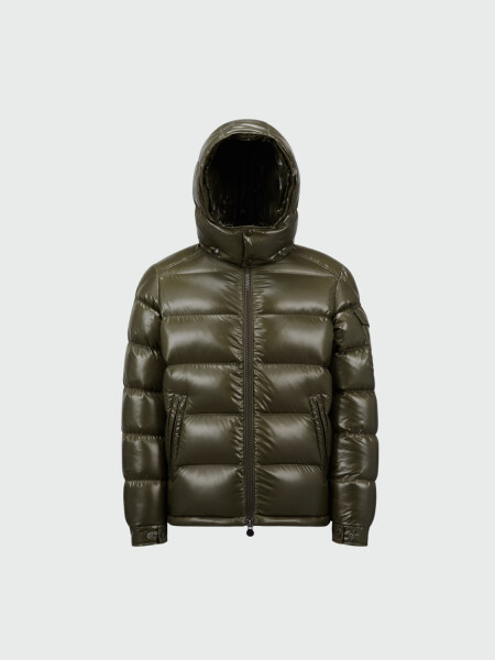 Moncler - Chaqueta rellena de plumas con capucha desmontable, Maya Verde