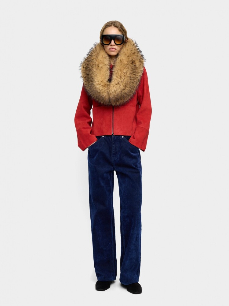 Pantalón Vaquero Efecto Terciopelo azul