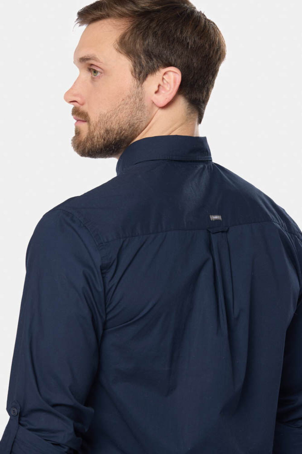 CAMISA LISA DE ALGODÓN Azul