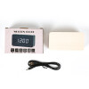 Reloj despertador con fecha y temperatura simil madera blanco Reloj despertador con fecha y temperatura simil madera blanco