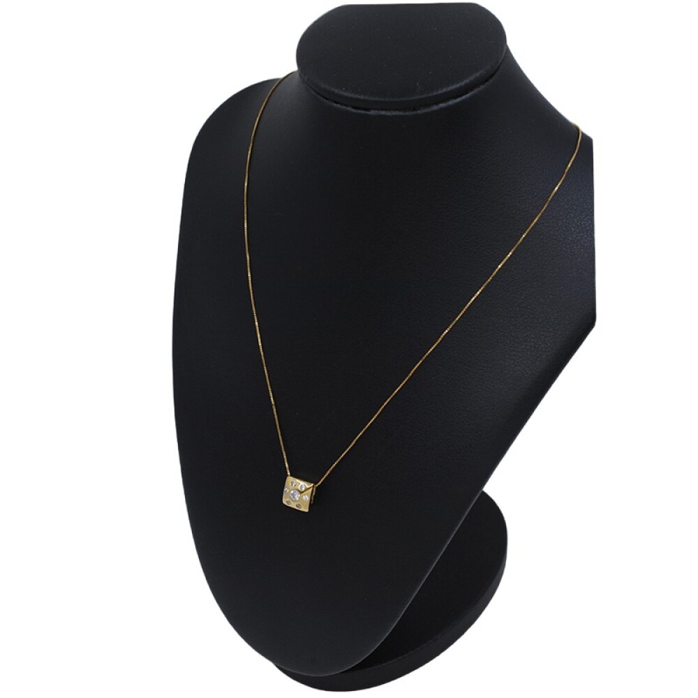 Conjunto De Cadena Y Dije Pasante En Oro 18K Y Zirconias Conjunto De Cadena Y Dije Pasante En Oro 18K Y Zirconias