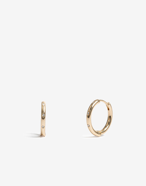 Aros Argollas Strass Argollitas Con Strass - Dorado