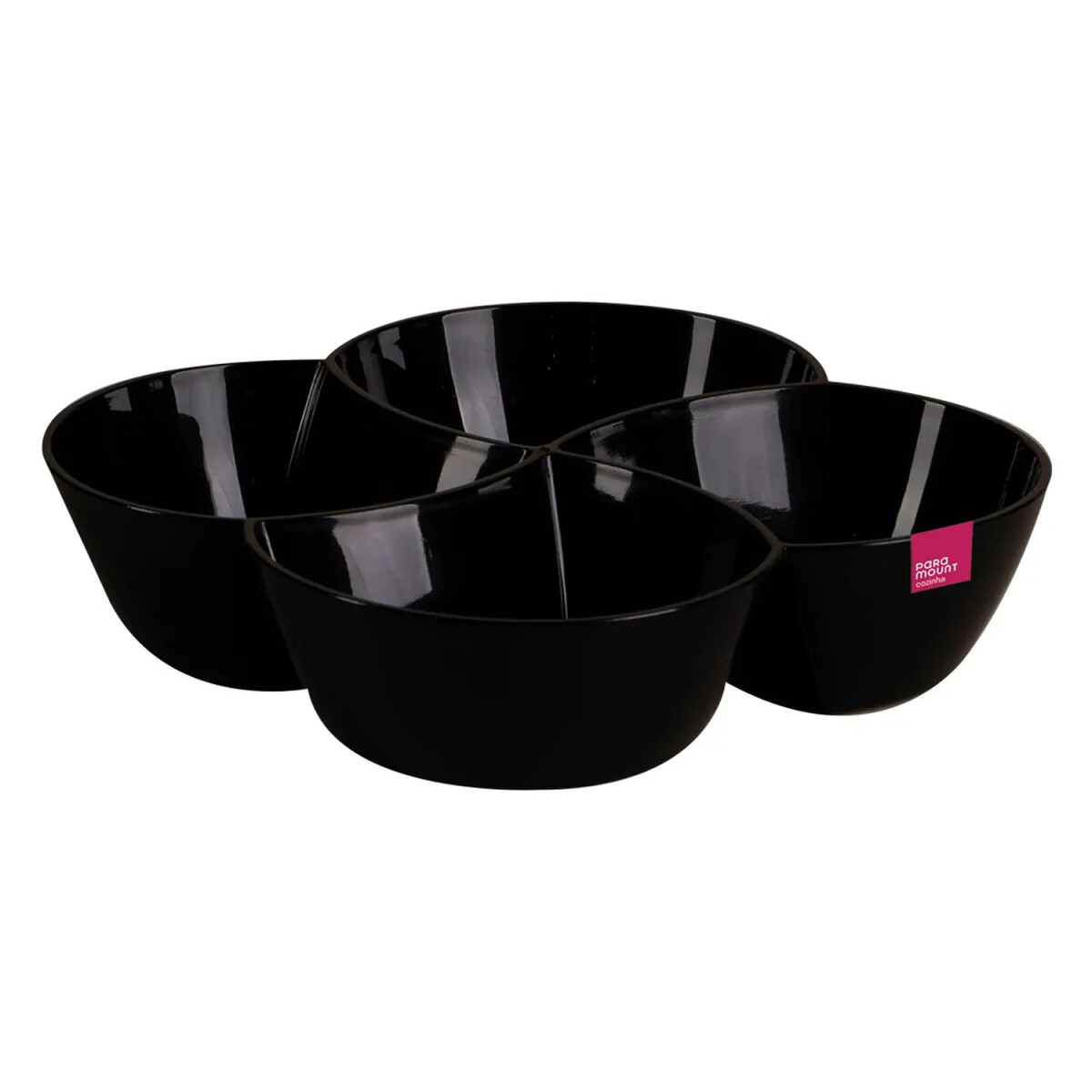 Copetinero Le Chef Redondo con 4 Divisiones 25x25x6Cm - Negro 