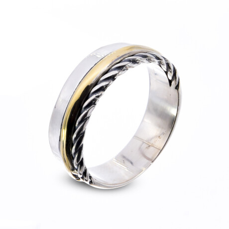 Anillo de plata 925 y double en oro 18 ktes. Anillo de plata 925 y double en oro 18 ktes.