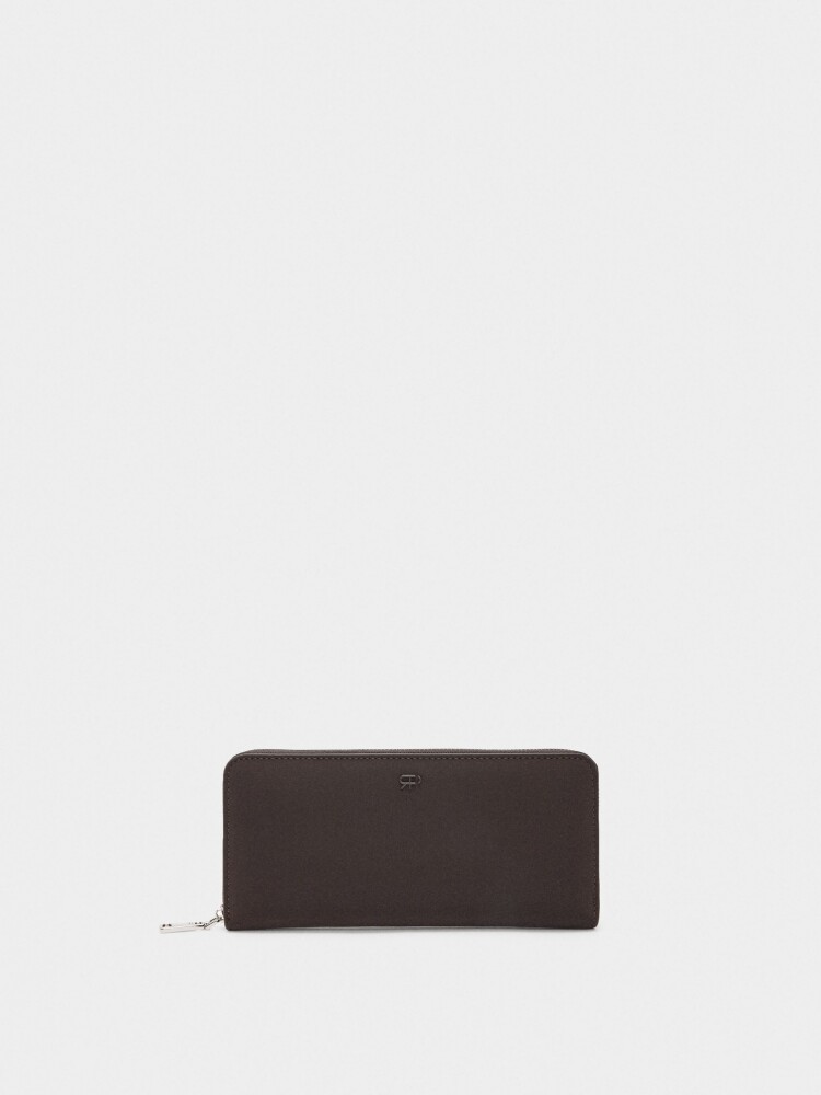 Cartera De Textura Suave Con Cremallera burdeos