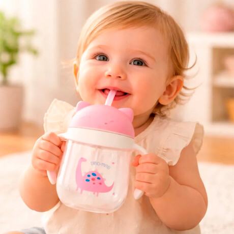 Vaso Para Bebé Con Sorbito Rosa