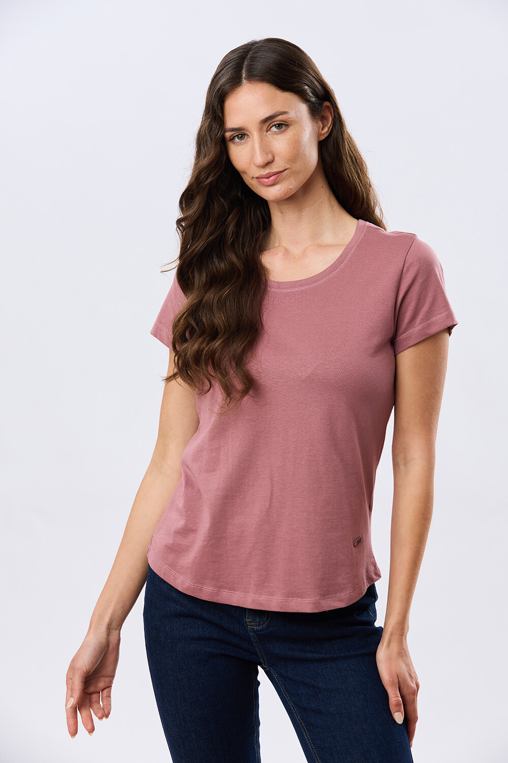 REMERA BÁSICA DE ALGODÓN Rosa Oscuro