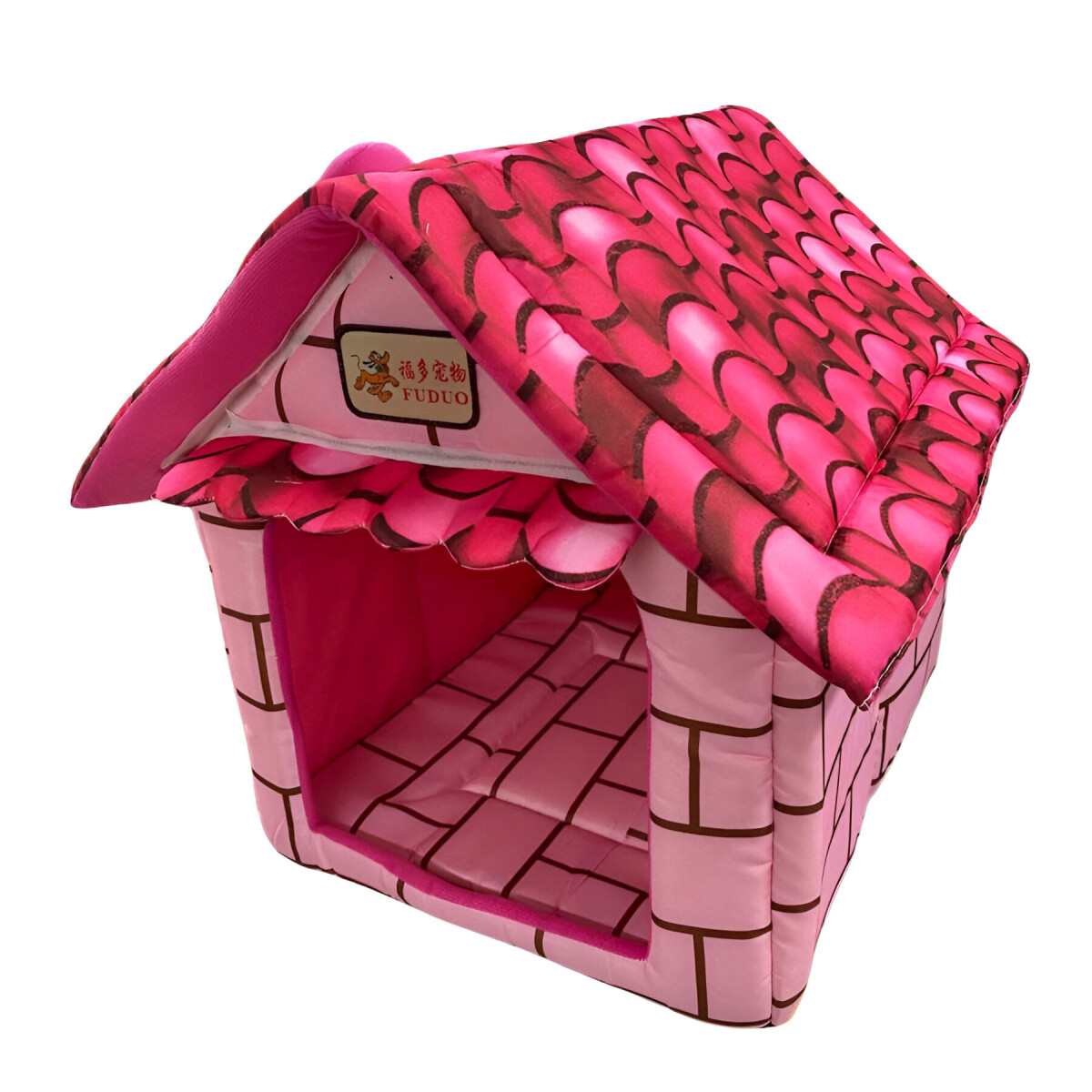 Casa Cucha Perro Pequeño Gato Tela Desarmable 40 x 46,5cm - Color Rosa 