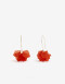 Aros Colgantes Largos Acrilico Aros Colgantes Flor Resina - Rojo Medio