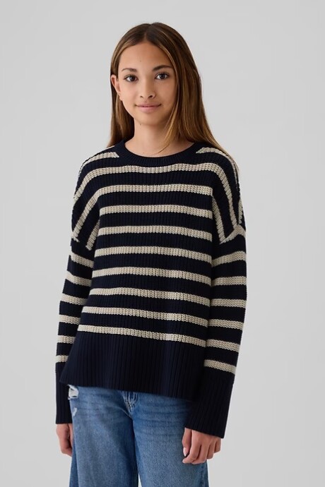 Buzo Niña Navy Stripe