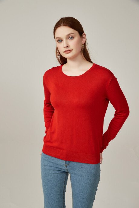 Sweater Planus Rojo Oscuro
