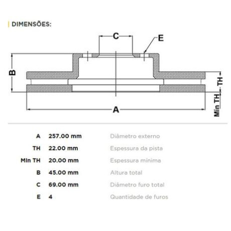 DISCOS DE FRENO HYUNDAI JUEGO DELANT SONATA 88/98 257MM VENTILADO - DISCOS DE FRENO HYUNDAI JUEGO DELANT SONATA 88/98 257MM VENTILADO -