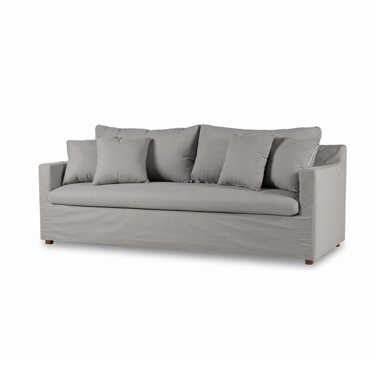 Sofá Summer con Funda - Tela Rústica - 3 cuerpos - TO001-1634 (Gris) 