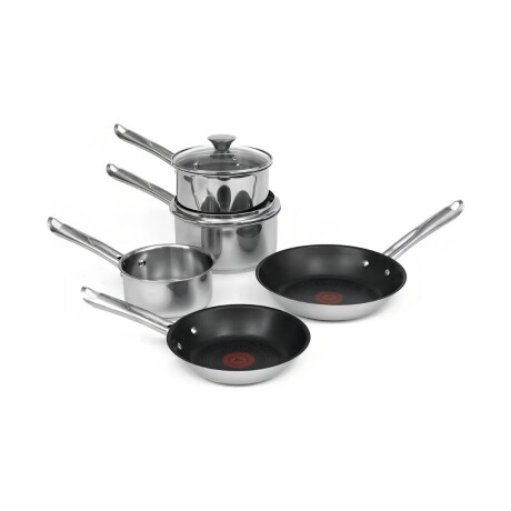Batería de cocina 7 Piezas Tefal Elementary | Color plateado. Batería de cocina 7 Piezas Tefal Elementary | Color plateado.