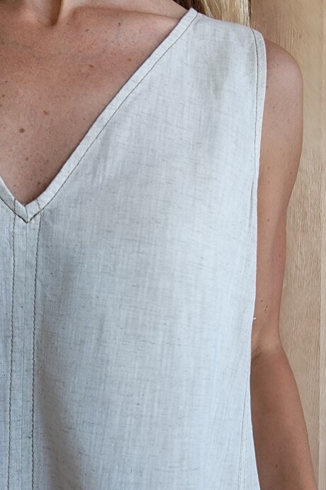 Vestido Formentera Lino beige melange