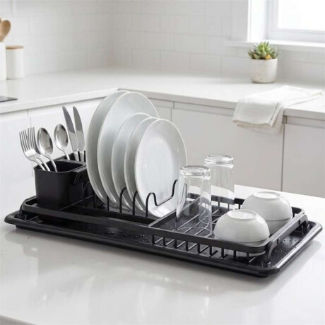 Escurridor 23X48Cms Aluminio C/Bandeja Pp Negro