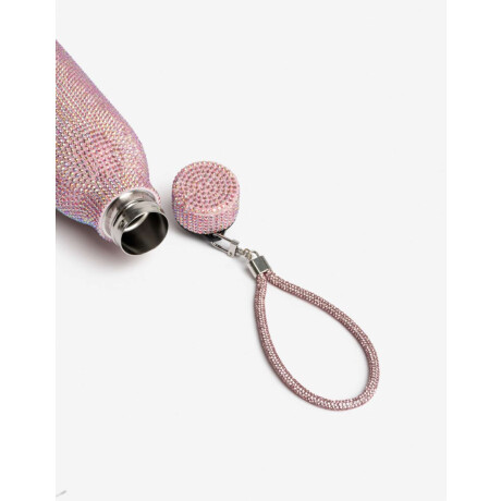 Botella Metálica Con Strass Rosa Claro