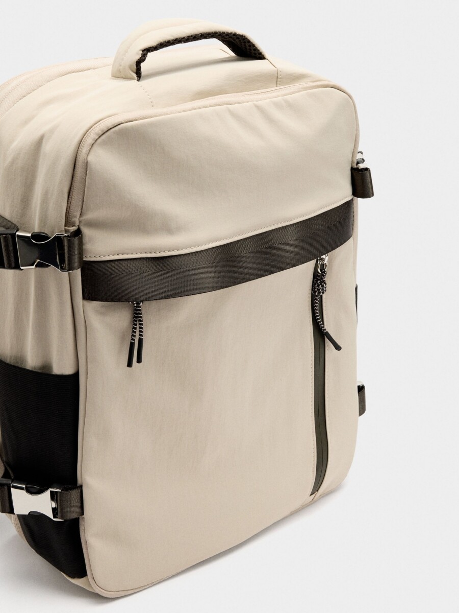 Mochila De Cabina Nylon Extensible Repelente Al Agua blanco