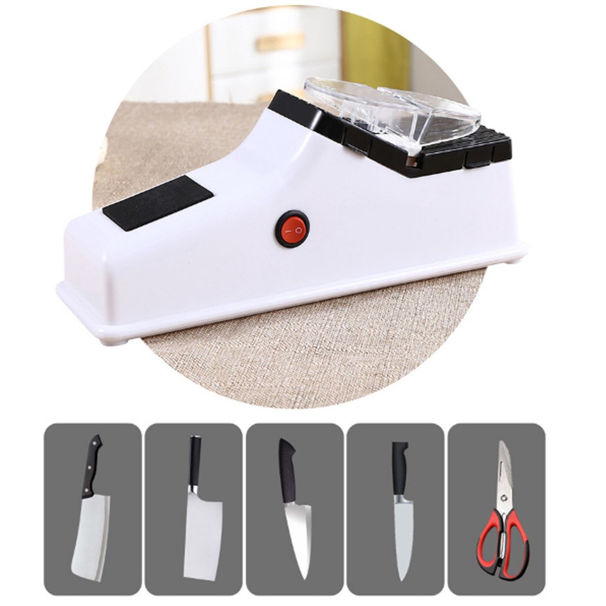  Afilador eléctrico Galapara, afilador de cuchillos eléctrico  con USB, multifunción para cuchillos de cocina, cuchillos de frutas,  tijeras : Hogar y Cocina
