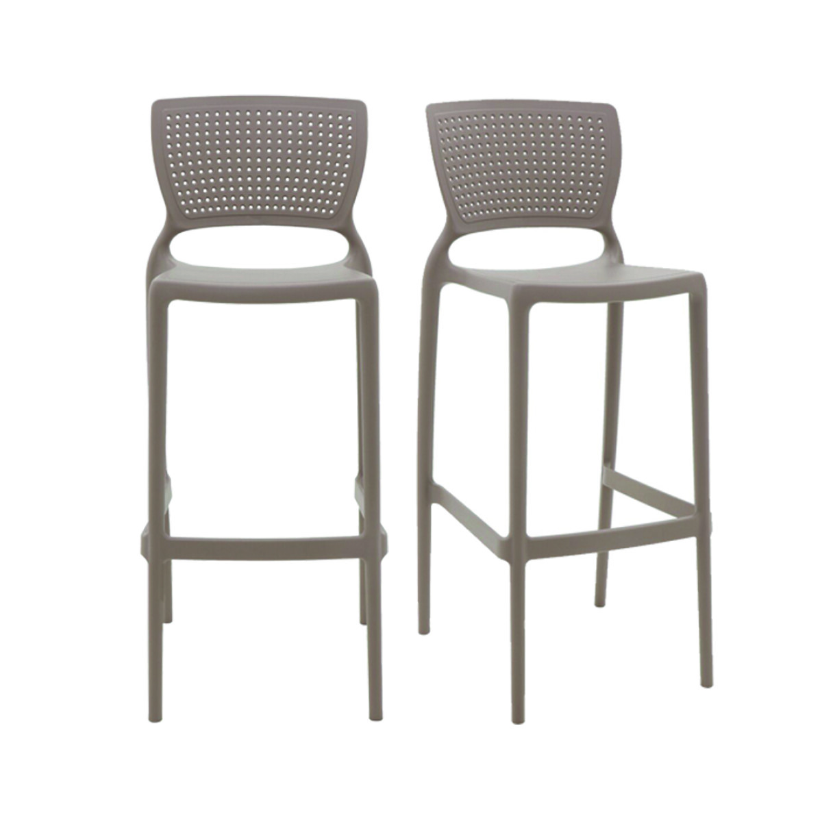 Kit x2 Taburete con respaldo Safira · Tramontina - Taupe 