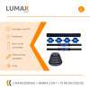Set 2 Mancuernas Lumax + Barra 2 En 1 + 10kg Discos Pesas Azul