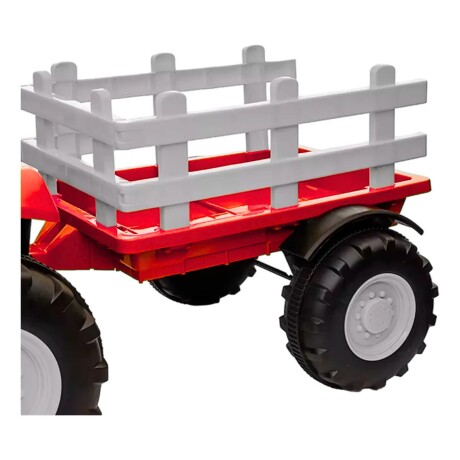 Tractor con Remolque Lumax a Batería con Luces, Sonido, MP3 y USB Rojo