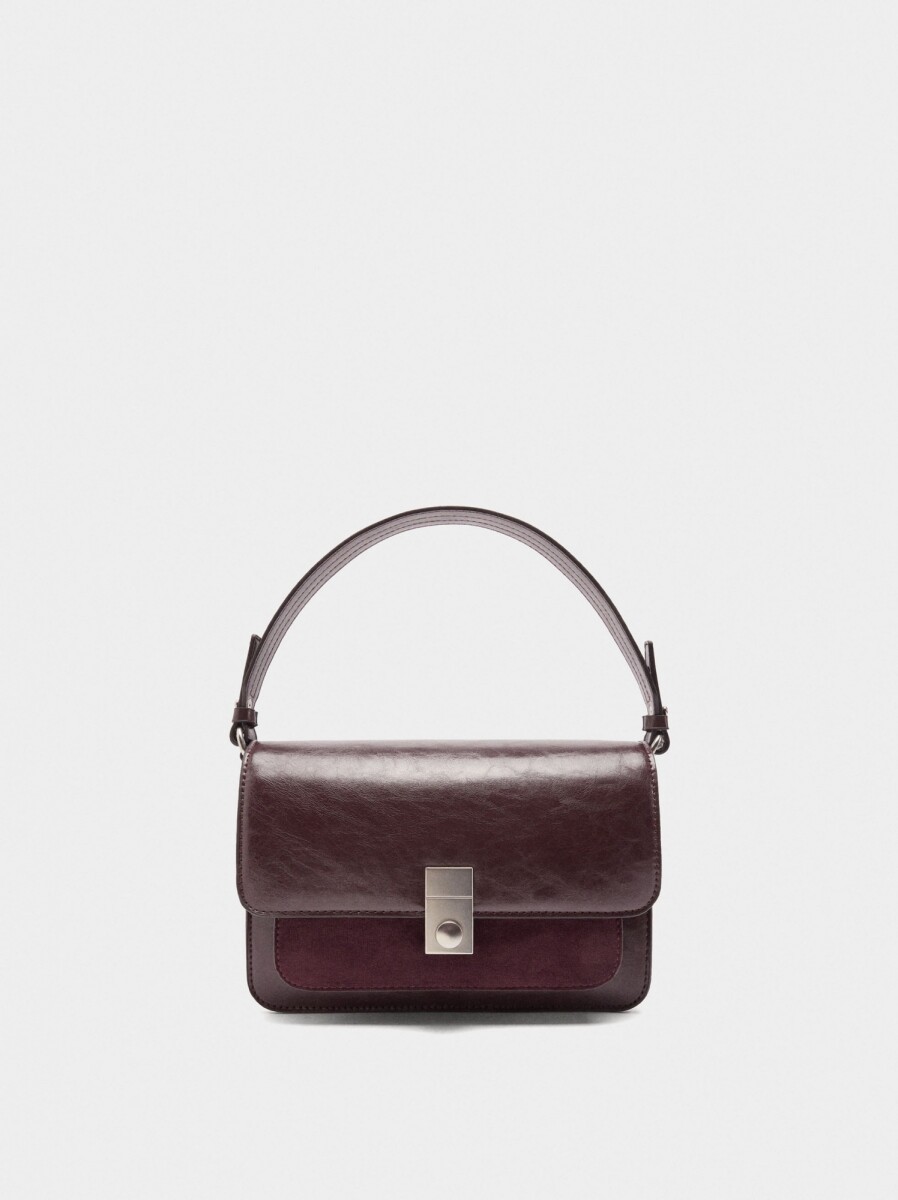 Bolso De Mano Con Solapa - burdeos 