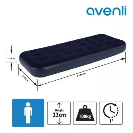 Colchon Inflable Avenli con Inflador Incorporado 1 Plaza