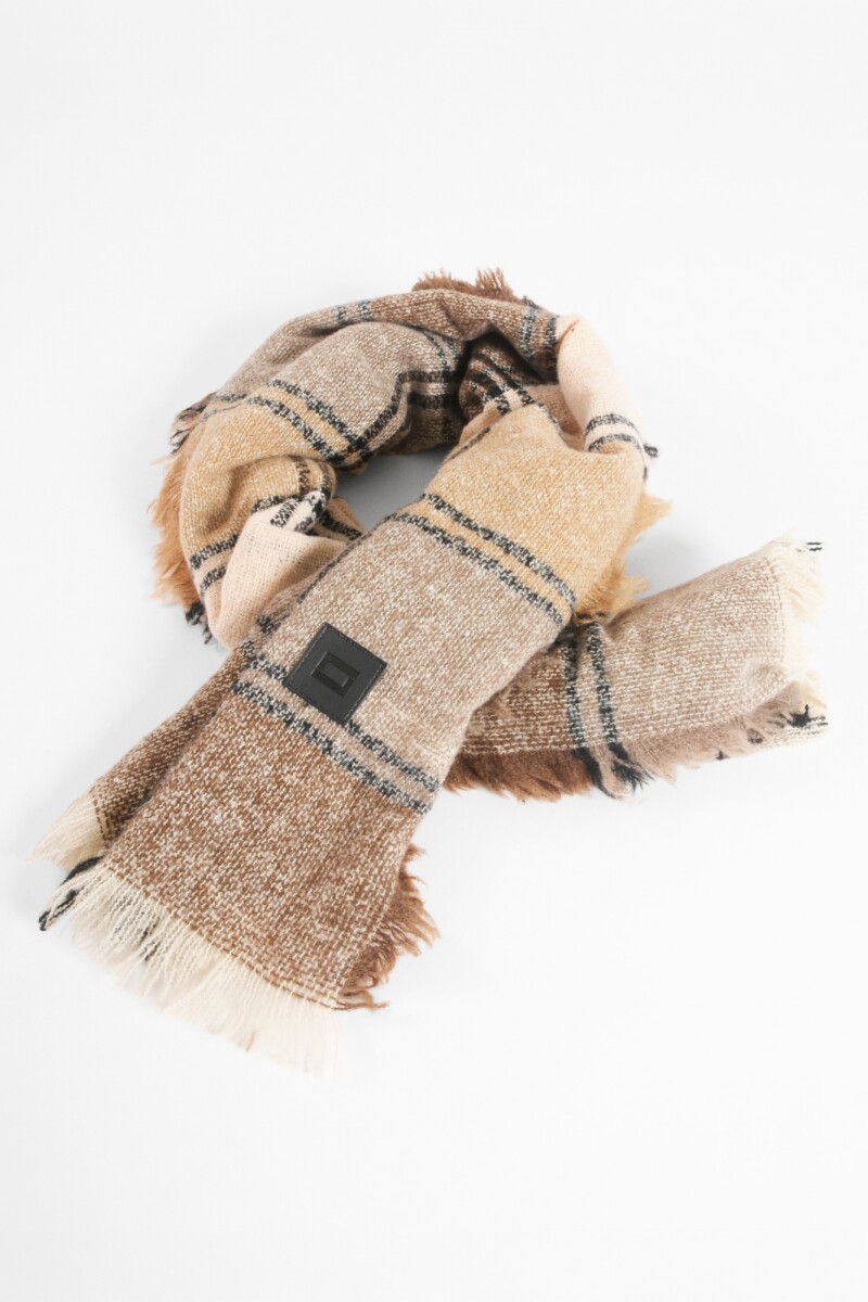 Pashmina a cuadros tostado