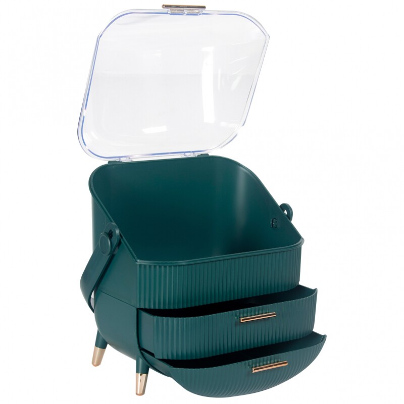 Organizador De Cosméticos Y Maquillaje Retro Verde - Valentín Morena