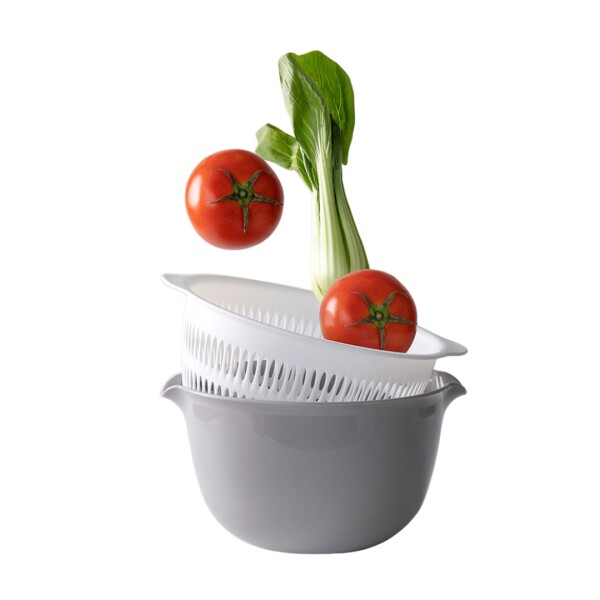 Escurridor con canasto S gris