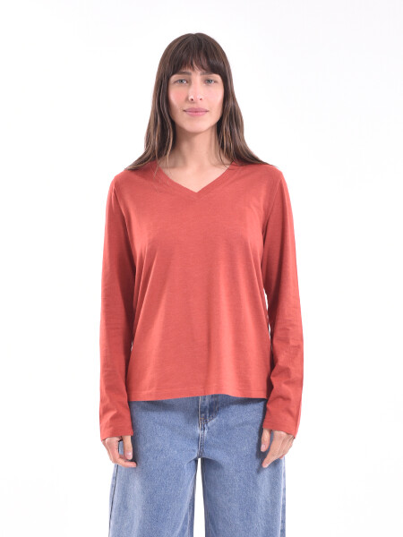 REMERA BASICA POLONIO MIX ROJO