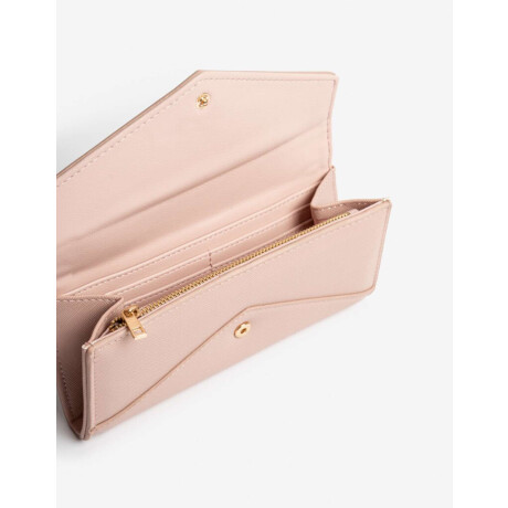 Billetera Fichero Con Solapa Rosa Piel