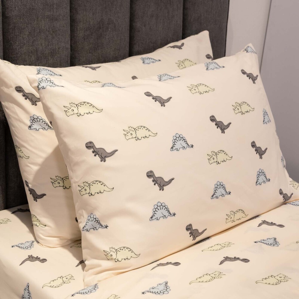 JGO SÁBANAS FIBRA-SUAVE NATURAL-BEIGE DINOS KIDS ARENA