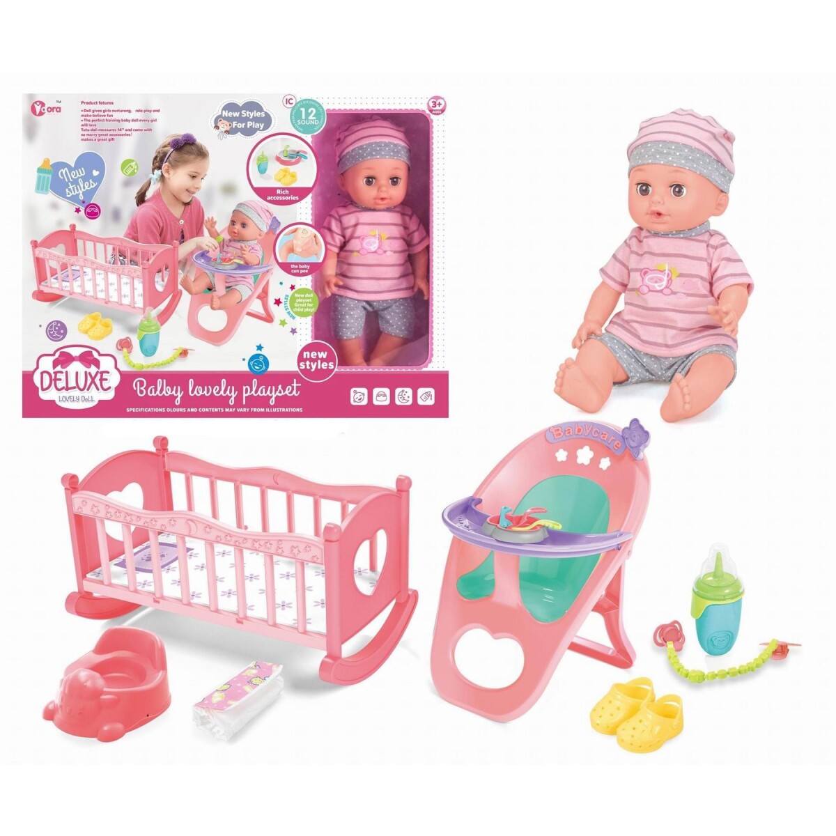 Muñeca Bebote B11091 con Sonido Slla y Cuna 