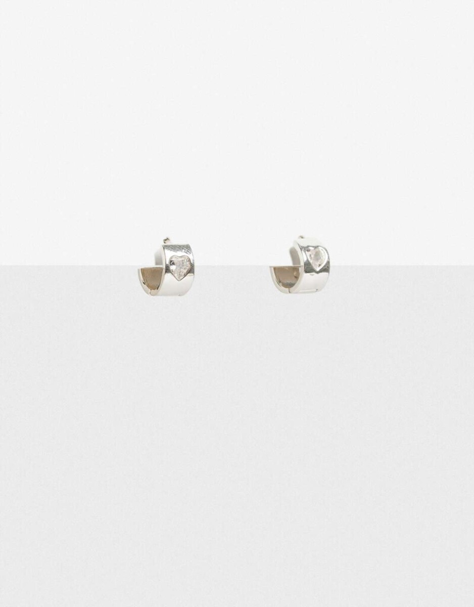 Aros Argolla Corazón - Plateado 