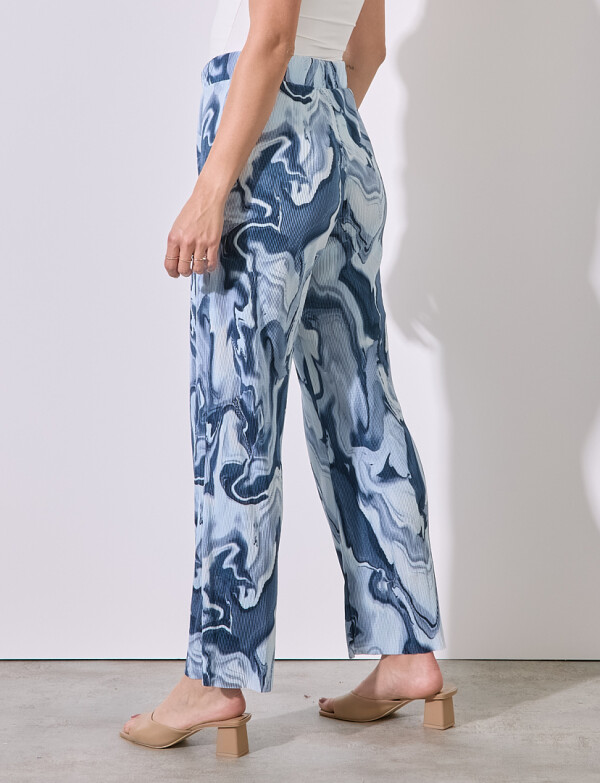 Pantalon Plisado AZUL/MULTI