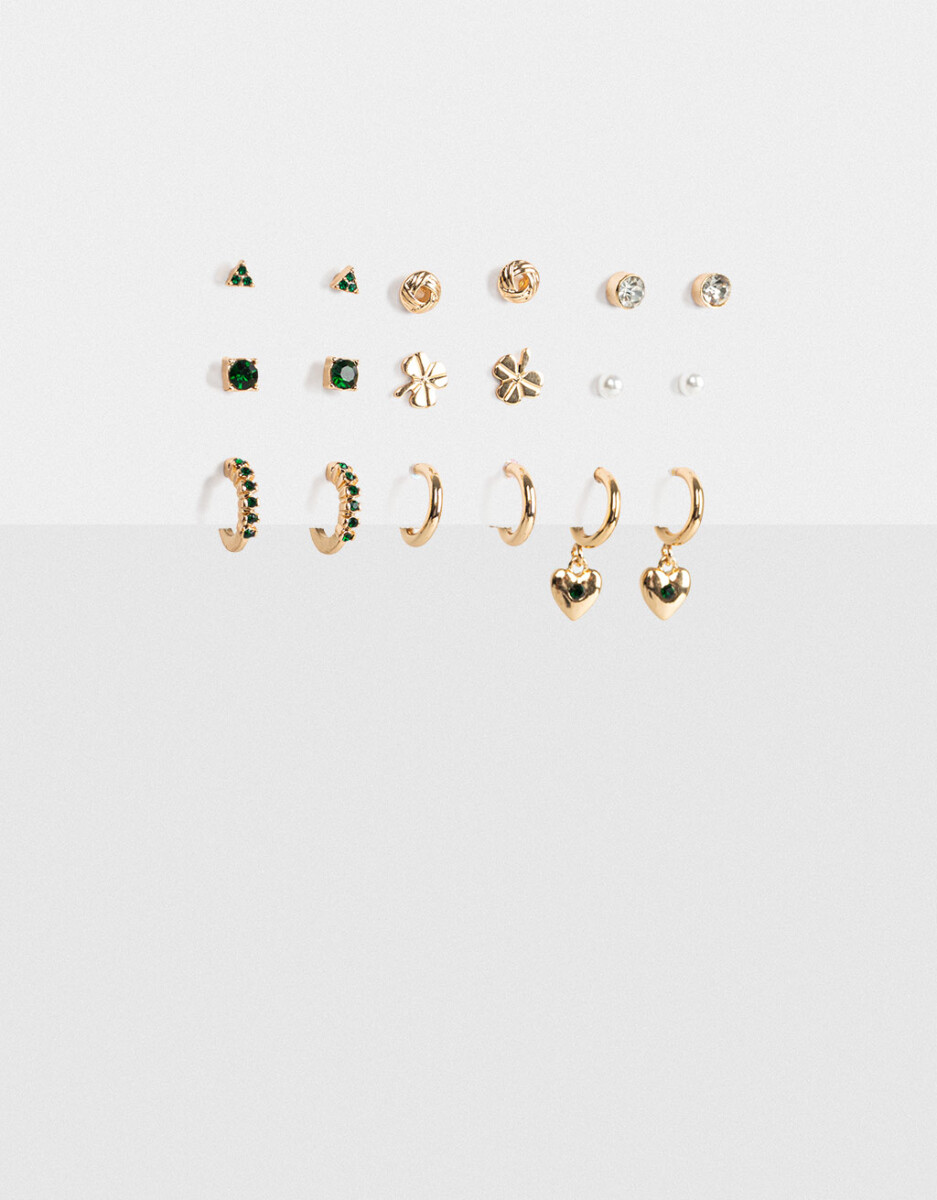 Set De Aros Con Strass 