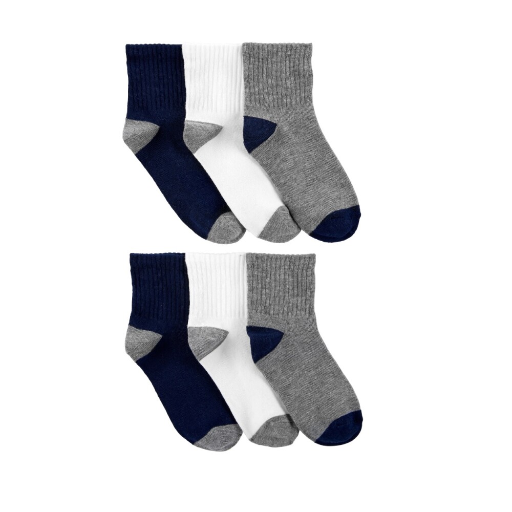 Set Medias Carters x6 Toddler Lisas Azul Gris Set Medias Carters x6 Toddler Lisas Azul Gris